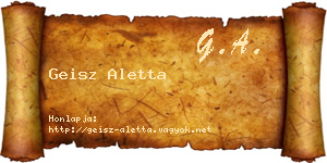 Geisz Aletta névjegykártya